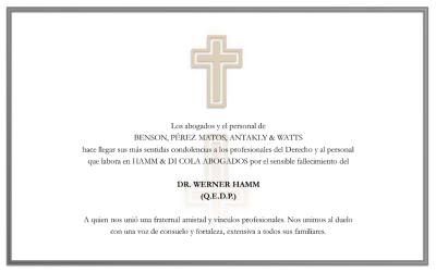 Obituario Dr. Werner Hamm